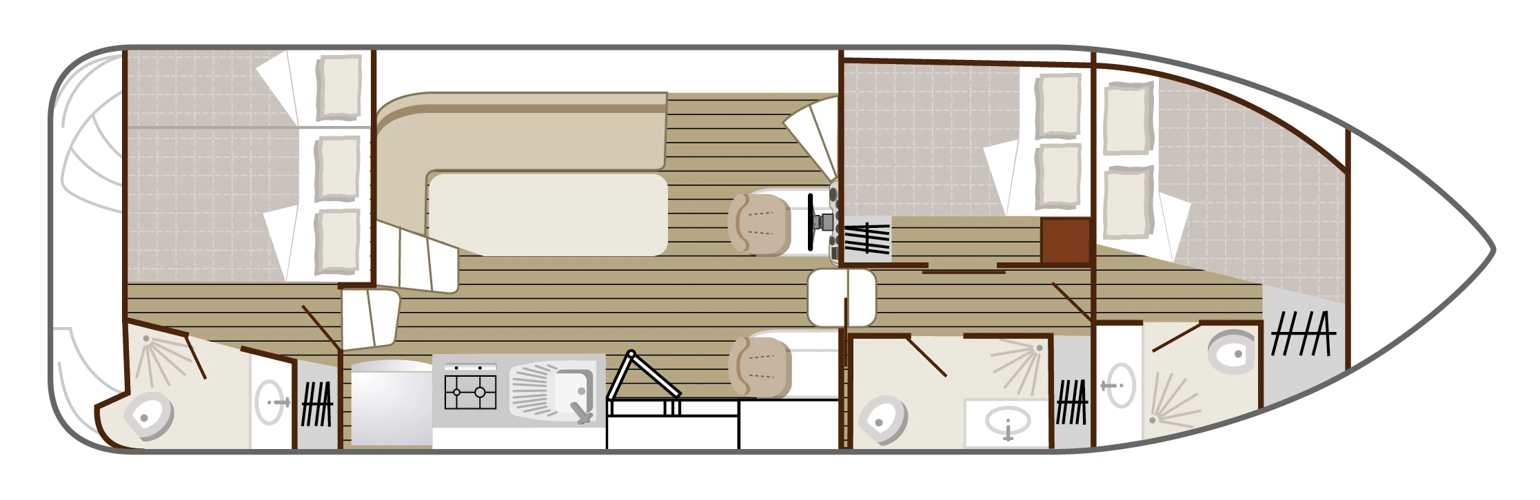 Layout of a license-free boat - Cruiser Comfort 6/9 Pers.