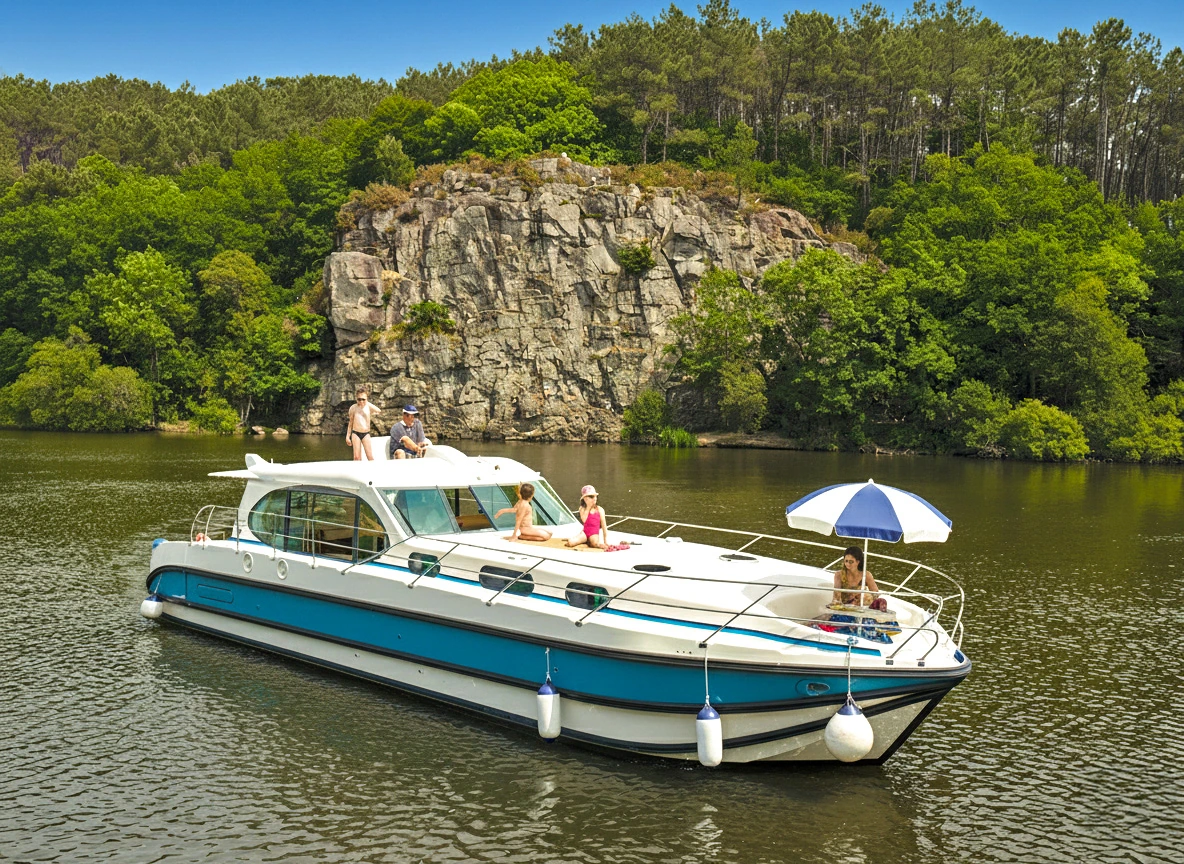 Exterior view of our license-free boat model - Cruiser Premium 8/10 Pers.