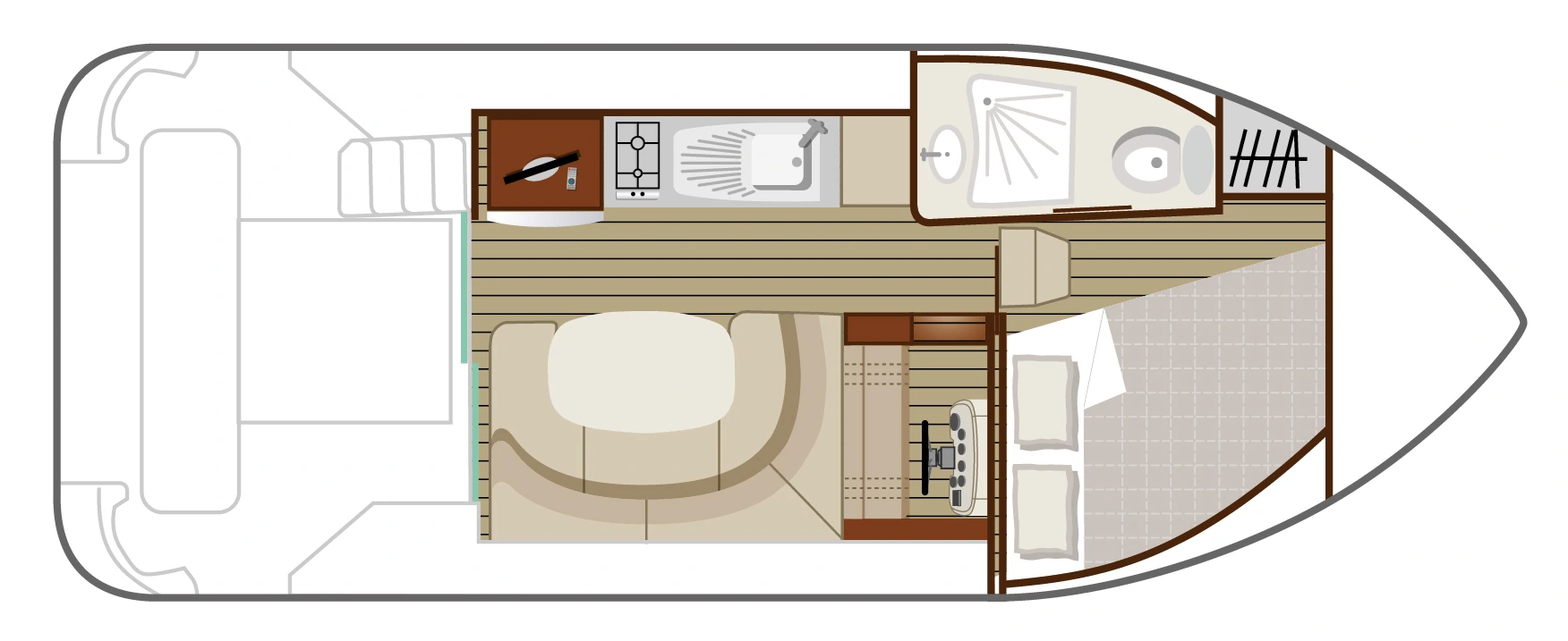 Plan du bateau sans permis - Cruiser Comfort XL 2/4 Pers.