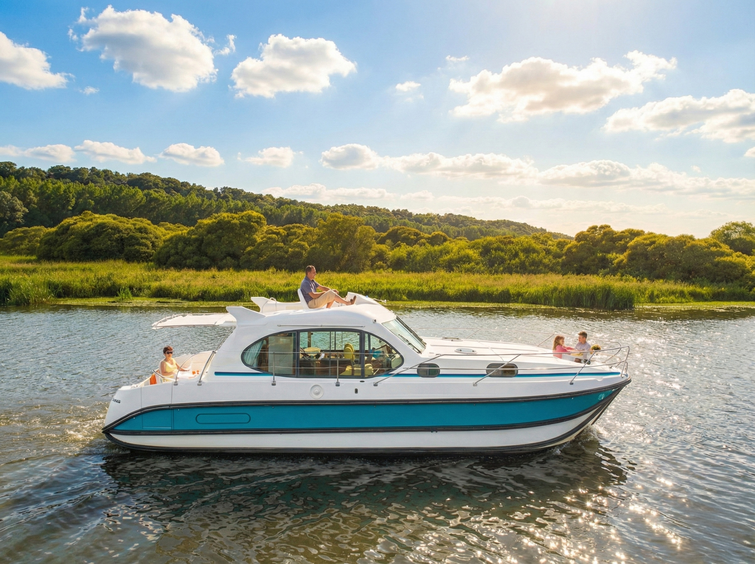 Hausbooturlaub in Europa ohne Führerschein