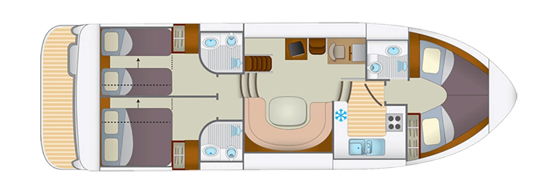 Layout of a license-free boat - Cruiser Premium 6 Pers.