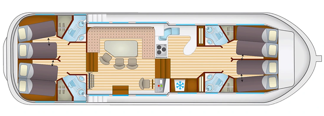 Layout of a license-free boat - Pénichette Premium 8/12 Pers.