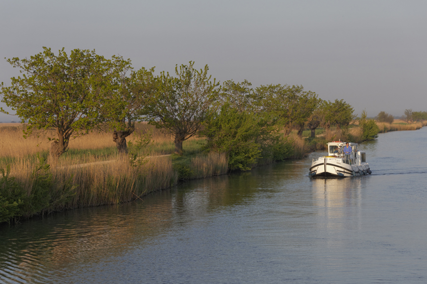 Bateau qui navigue en Camargue